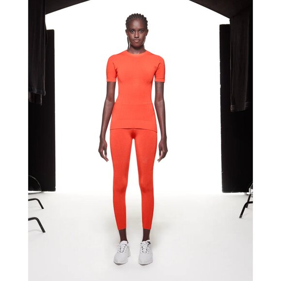 AZ FACTORY MyBody Stretch Knit Top Short Sleeve Athleisure Athletic Fitted Shirt - Picture 13 of 13